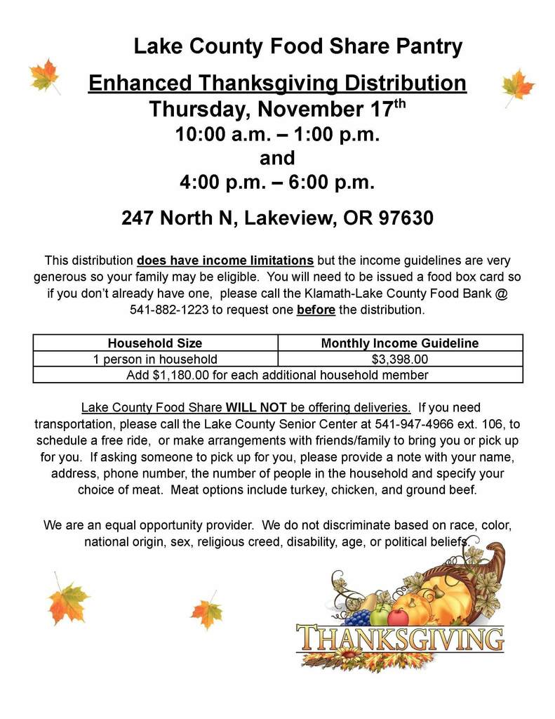 2022 food share thanksgiving flyer